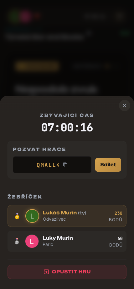 DrinksUp — živý žebříček a vyhlášení vítěze